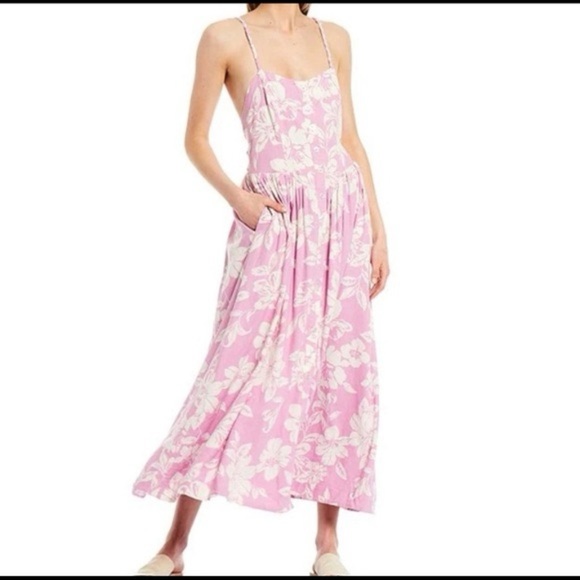 Free People The Perfect Sundress Linen Blend in Light Combo Size XS EUC - Picture 4 of 8